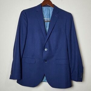 Paul Betenly Mens Wool Blazer Sport Coat 40 R Blue Ronaldo Lanificio Filarte